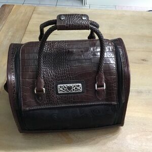 BRIGHTON original Brown and Black Croc-Embossed Handbag